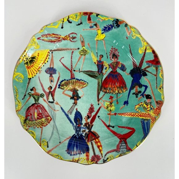 Anthropologie Pauline de Roussy de Sales Dessert Plate Turquoise 2022 NEW - Picture 2 of 5